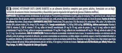 ADVANCE VETERINARY DIET DOG DIABETES 12 KG