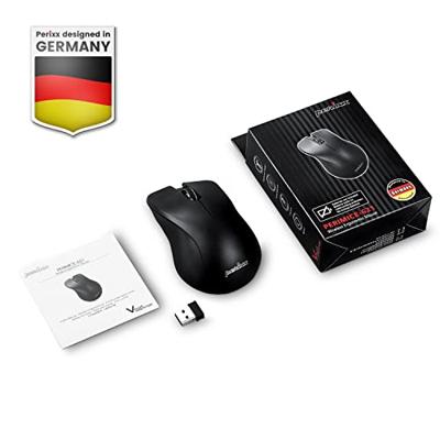 Perixx PERIMICE-621 B Ergonomische muis Radiografisch Zwart Geluidsarme toetsen