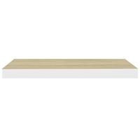 Wandschappen zwevend 2 st 60x23,5x3,8 cm MDF eikenkleurig wit - thumbnail