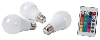 Velleman Set met 3 LED-lampen - 7.5 W - E27 - RGB & Warm Wit
