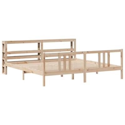 Bedframe met hoofdbord massief grenenhout 180x200 cm