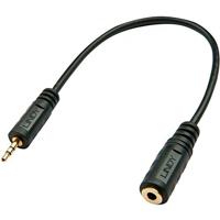 LINDY 35698 Premium Jackplug Audio Adapter [1x Jackplug male 2,5 mm - 1x Jackplug female 3,5 mm] Zwart - thumbnail