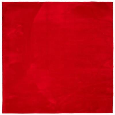 Vloerkleed HUARTE laagpolig zacht wasbaar 200x200 cm rood - thumbnail