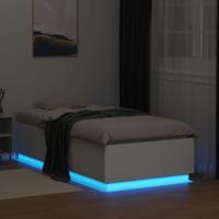 Bedframe met LED-verlichting bewerkt hout wit 90x200 cm - thumbnail