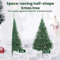 VidaXL Kunstmatig voorverlicht kerstboom met 300 led groen 210 cm pvc - thumbnail