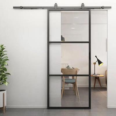 Loftdeur Stalen schuifdeur 3-vaks met helder glas Incl. schuifdeursysteem Loftdeur Stalen schuifdeur 3-vaks met helder glas Incl. schuifdeursysteem