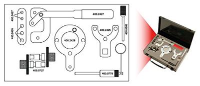 KS Tools 4002425 Motorinstelgereedschapsset voor Fiat / Ford / Opel / Suzuki, 12-delig