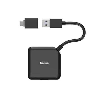 Hama USB-hub 4-poorts USB 3.2 Gen1 5 Gbit/s Incl. USB-C-adapter Hama USB-hub 4-poorts USB 3.2 Gen1 5 Gbit/s Incl. USB-C-adapter