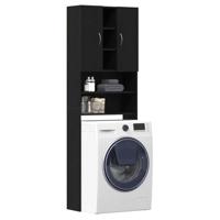 VidaXL Wasmachinekast 64x25,5x190 cm zwart eikenkleur - thumbnail