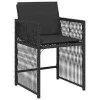 11-delige Tuinset met kussens poly rattan zwart - thumbnail