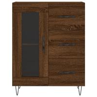 Dressoir 69,5x34x90 cm bewerkt hout bruineikenkleurig - thumbnail