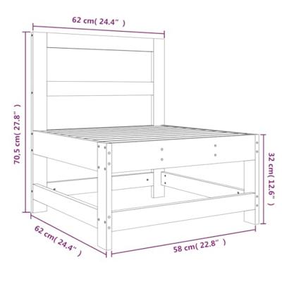Tuinmiddenbank massief grenenhout grijs