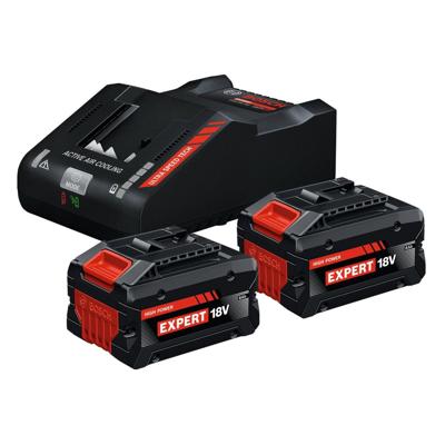 Bosch Blauw Accu Starterset EXBA18V-80 / 160 | 2x EXBA18V-80 + Lader EXAL18V-160 - 1600A0373T