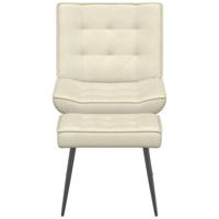 Relaxstoel met voetenbank fluweel crmekleurig - thumbnail