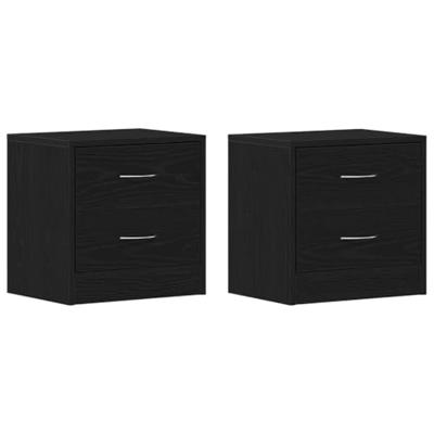 Nachtkastjes 2 st 40x30x40 cm spaanplaat zwart eikenkleurig
