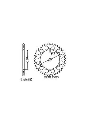 ESJOT Chain wheel 520 39z steel black