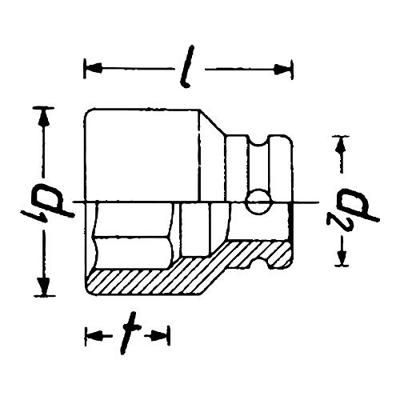 HAZET Krachtdopsleutel 900SK-19 · 1/2 inch (12,5 mm) vierkant hol · Buiten-zeskant-tractieprofiel · SW 19 mm - thumbnail