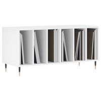 Platenkast 100x38x48 cm bewerkt hout wit - thumbnail