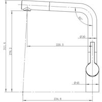 Caressi Eco keukenmengkraan recht met koude start en uittrekbare uitloop zwart - thumbnail