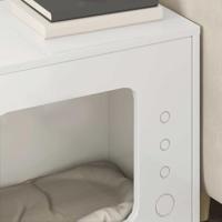 Kattenhuis Glanzend Wit 51 x 30 x 42 cm Bewerkt hout - thumbnail