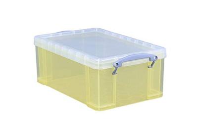 Really Useful Box opbergdoos 9 liter, transparant geel Really Useful Box opbergdoos 9 liter, transparant geel