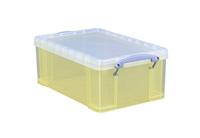 Really Useful Box opbergdoos 9 liter, transparant geel - thumbnail