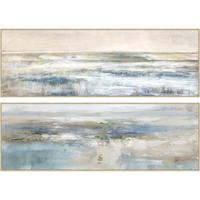 Canvas Home ESPRIT Blauw Wit Abstract Modern 153 x 4,3 x 53 cm (2 Stuks) - thumbnail