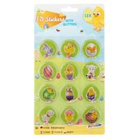 Grafix Pasen 12 3D stickers met glitter - thumbnail