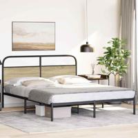 Bedframe zonder matras bewerkt hout sonoma eikenkleur 160x200cm - thumbnail
