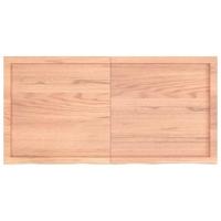 Wandschap 120x60x(2-4)cm behandeld massief eikenhout lichtbruin - thumbnail