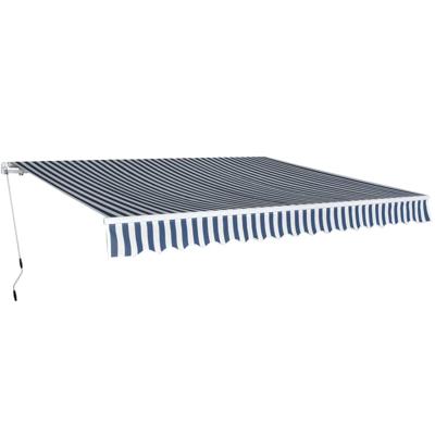 Luifel handmatig uittrekbaar 400 cm blauw/wit