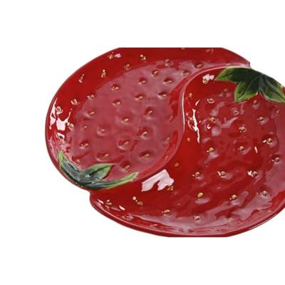 Schotel Home ESPRIT Rood Keramiek 32 x 31 x 3,5 cm