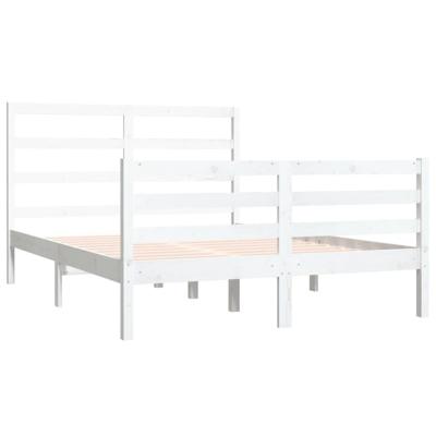 Bedframe massief grenenhout wit 140x190 cm Bedframe massief grenenhout wit 140x190 cm