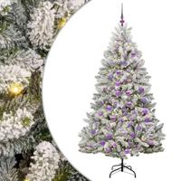 Kunstkerstboom met 300 LED Groen en Wit 180 cm PVC en Metaal - thumbnail