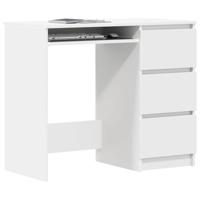 Bureau 90x45x76 cm bewerkt hout wit - thumbnail