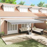 Luifel automatisch uittrekbaar LED 600x300 cm antraciet en wit - thumbnail