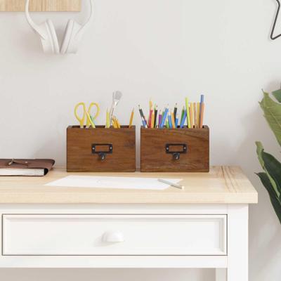 Potloodetui Multikleur 18 x 10 x 12 cm Massief Mahoniehout Potloodetui Multikleur 18 x 10 x 12 cm Massief Mahoniehout