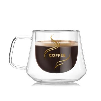Dubbele wand mok Office mokken warmte-isolatie dubbele koffie mok koffie glas beker stijl: gelabeld