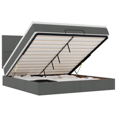 Ottoman bed met matras 160x200cm stof donkergrijs