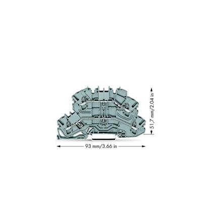 WAGO 2002-2601 Doorgangsklem 2-etages 5.20 mm Spanveer Toewijzing: L, L Grijs 50 stuk(s)
