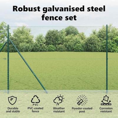 VidaXL Afrasteringspaal groen 10 x 1,6 m (13 mm gaas) staal en pvc