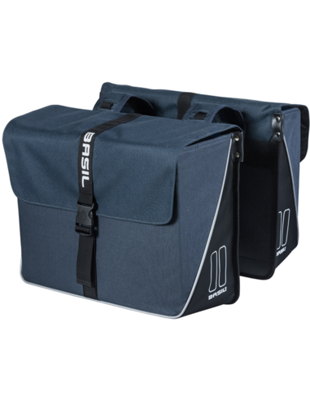 Basil forte dubbele fietstas, waterafstotend, navy blauw/zwart, 35l
