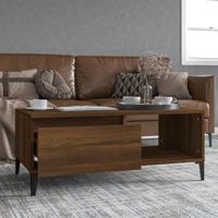 Salontafel 90x50x36,5 cm bewerkt hout bruin eikenkleur - thumbnail