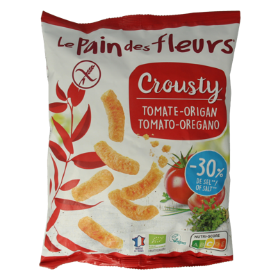 Chips gepoft tomaat basilicum glutenvrij bio vegan 75 Gram