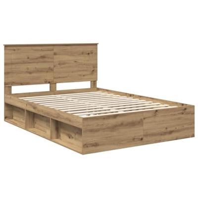 Bedframe Ambachtelijk eiken 140 x 190 cm Massief grenenhout