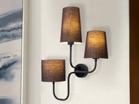 Wandlamp BISCAYE 3 lampen zwart - thumbnail