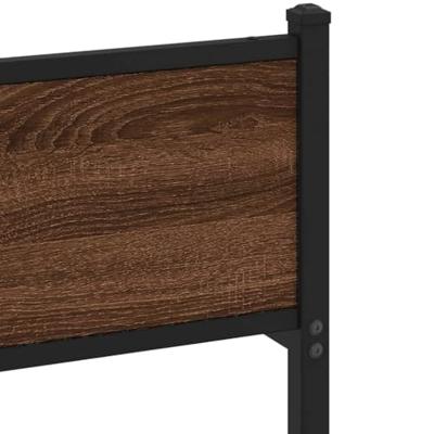 Bedframe zonder matras bewerkt hout bruin eikenkleur 120x200 cm Bedframe zonder matras bewerkt hout bruin eikenkleur 120x200 cm