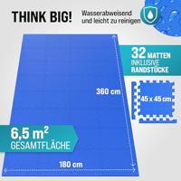 Vloerbescherming - Puzzelmat 32-delig Blauw afmeting 180x360x1cm - thumbnail