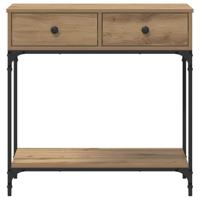 Wandtafel met lade artisanaal eikenkleurig 75 x 34.5 x 75 cm - thumbnail