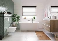 Ben badset met staafhanddouche mat zwart - thumbnail